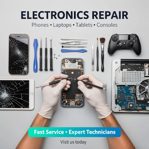 Phone, laptop, tablet and game console repair services at Wireless Inc in Columbus, GA